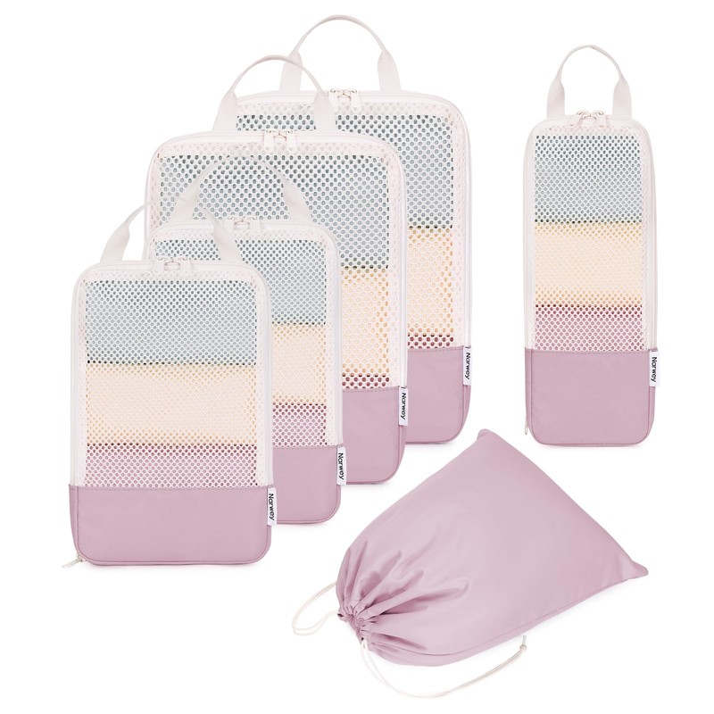 Narwey 6 Set Compression Packing Cubes for Backpack and Suitcases,