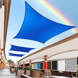 Royal Shade 8' x 16' Blue Rectangle Sun Shade Sail Canopy Outdoor Patio Fabric Screen RTAPR1013 - UPF50+ 95% UV Blockage, Heavy Duty, Water & Air Permeable (We Make Custom Size)