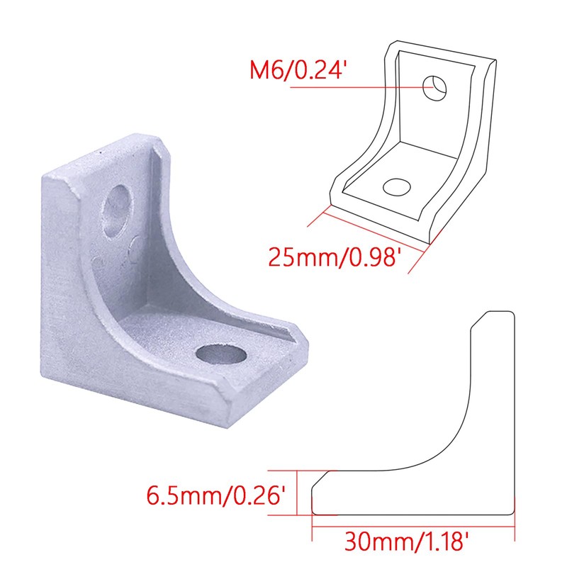 QIJINTRID 20Sets 1010 Series Aluminum Extrusion Connectors,20 pcs 1010 Corner