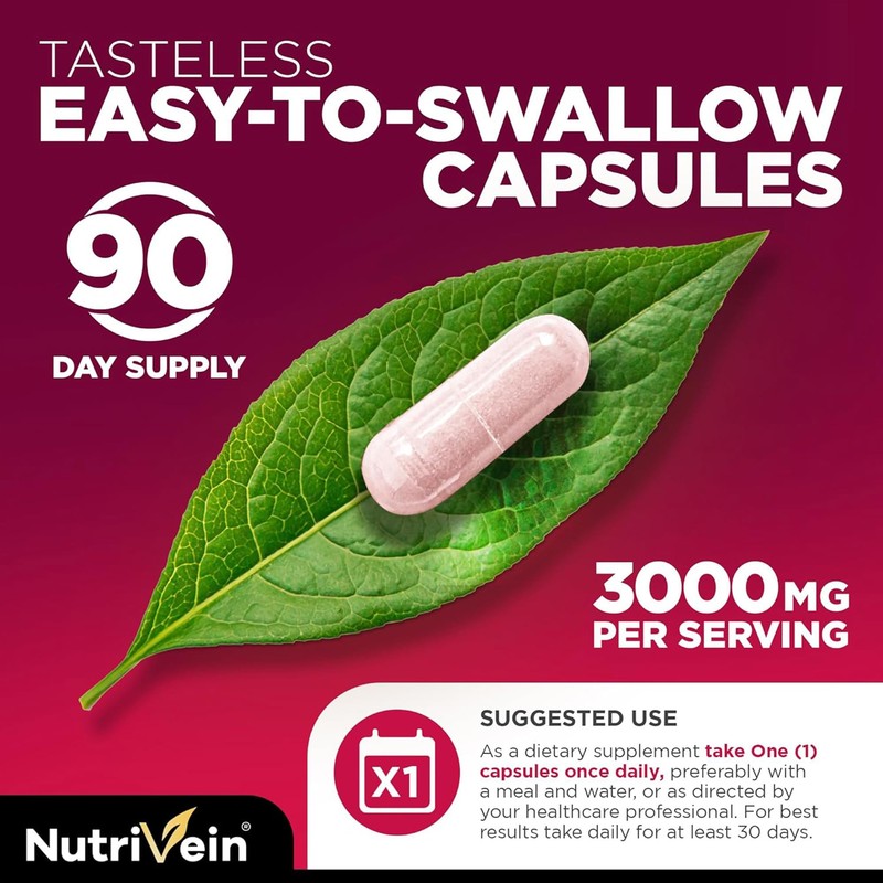 Nutrivein Premium Tart Cherry Capsules 3000mg: Ultra Strength Tart Cherry