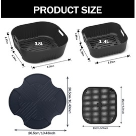 4 Silikonformen und Untersetzer und Spritzschutz aus Silikon für Ninja CRISPi Luftfritteuse FN101EUSG, Air Fryer Zubehör für Ninja FN101EU