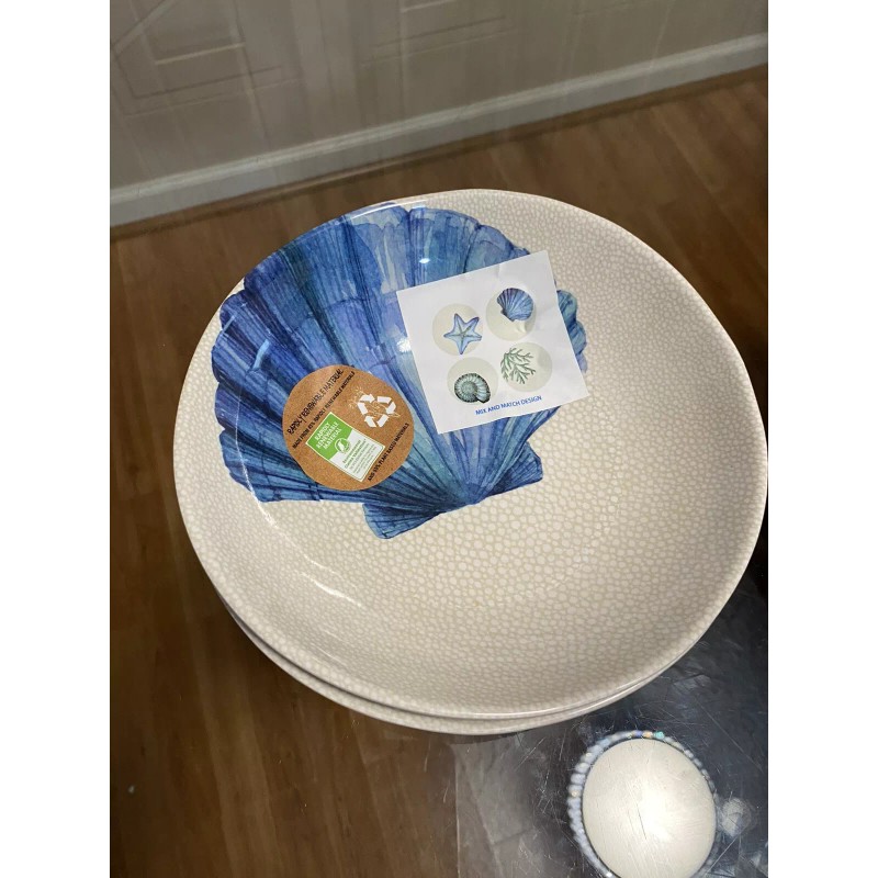 Sigrid Olsen Sealife MELAMINE Salad/Cereal Bowls 7”Set Of 4
