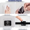 AccEncy 8 PCS No Drill Curtain Rod Brackets Self-Adhesive Rod