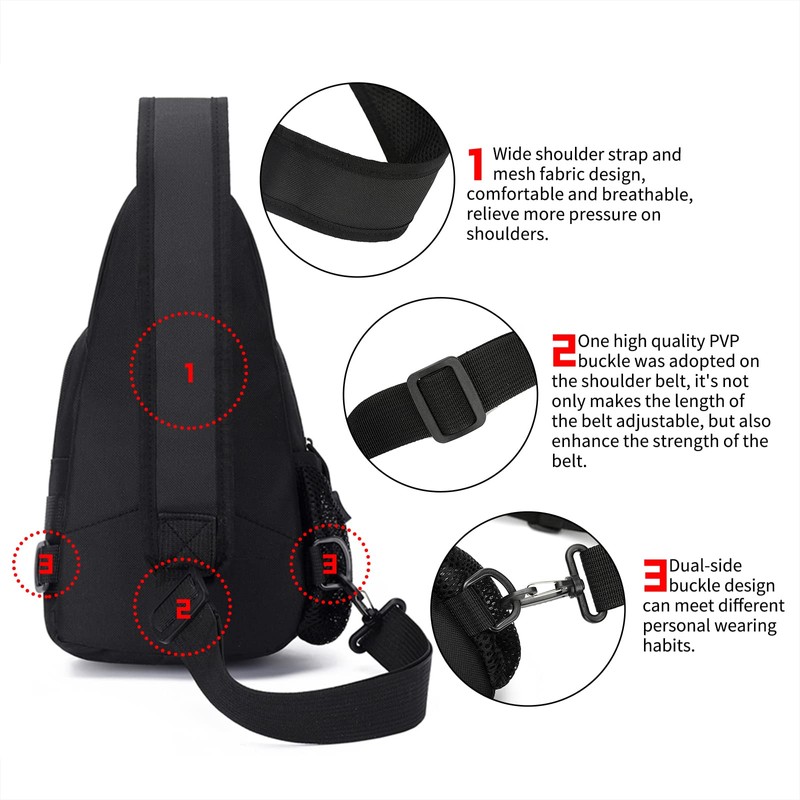 Tactical Sling Bag with Flag Patch - Military Backpack for