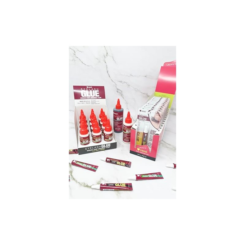 Sassi Eyelash Glue Clear 2oz | Quick-Drying, Natural Extract Formula,