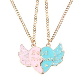 Bff Necklace for 2 Girls Magnetic Best Friend Necklaces for Women Friendship Gifts for Best Friends Bff Bestie Birthday Gifts for Teen Girls Christmas Gifts for Best Friend Angel Wing Heart Necklace