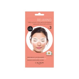 L'Action Paris Relaxing Tired & Puffy Eyes Reducer Masks, Enriched With Chamomile & Aloe Vera, Practical & Fast-Acting, Suitable For All Skin Types - 3 Pcs (3 Pack)