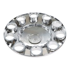 2 Chrome Front Hub Axle Cover Center Caps with 33mm Lug Nut Covers Replacement for Semi Truck 20 in, 22.5 in and 24.5 in Wheels