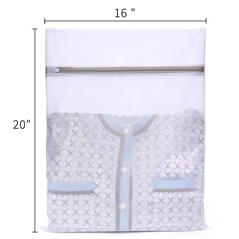 3Pcs Durable Fine Mesh Laundry Bags for Delicates 16 x