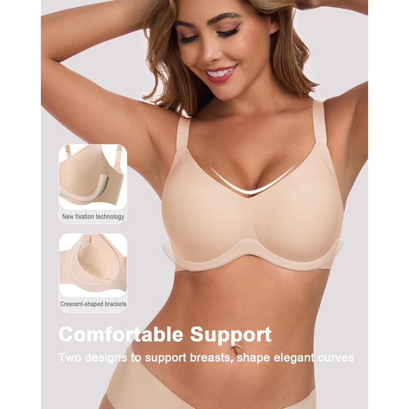 Seamless Bras for Women No Underwire Push Up Bralettes Full