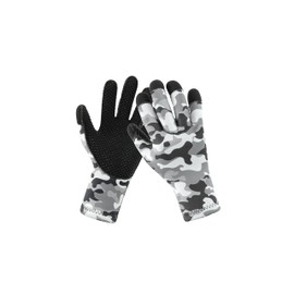 YDQUANI 3mm Camouflage Wetsuit Gloves Anti-slip Warm Neoprene Diving Gloves Wear-Resistant Fingertips Anti-scratch Scuba Gloves for Men Women Snorkelling Swimming Surfing Fishing