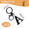 ORUZA Letter Keyring Alphabet Initial Keychain, Black Metal Letter Key
