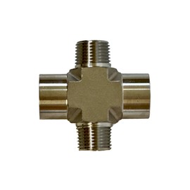 QSP NPT Stainless Steel 304 Cross Fitting 4 Way 2x MNPT 2x FNPT 1/4" 3/8" 1/2" by Quality Stainless Parts (1/4")