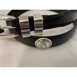 Enmon Black Leather Belt With Duke University Conchos 28,30,40,46,56