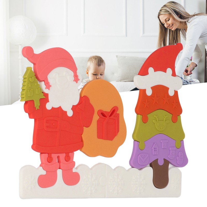 Christmas Jigsaw Puzzle Silicone Learning Educational Christmas Tree Puzzle Toy