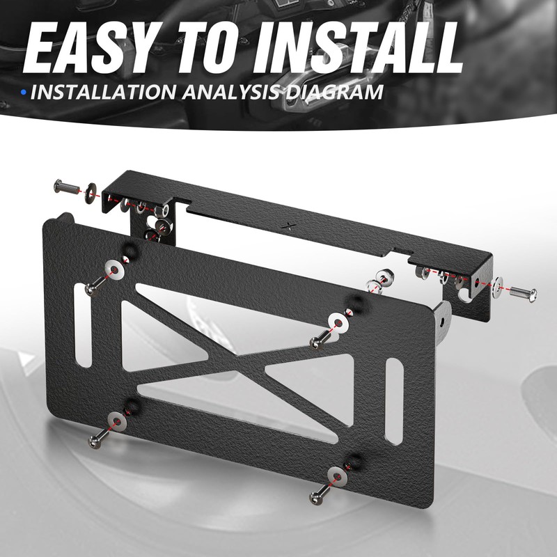 Flip-Up Universal Winch License Plate Frame Compatible with 10" Hawse