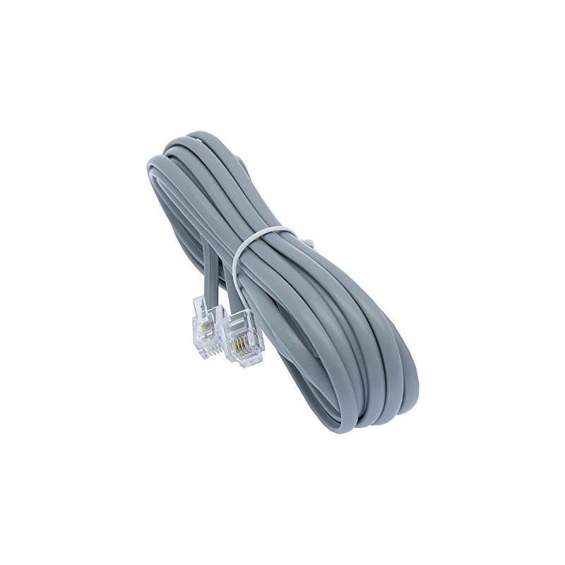 Corporate Computer 7ft Heavy Duty RJ11 / RJ14 Silver Satin