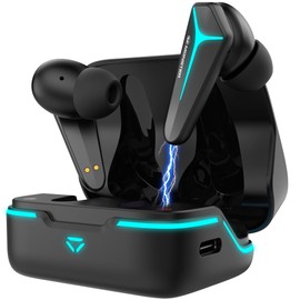 Monster Mission V1 Bluetooth Earbuds, Noise Cancelling Gaming Earbuds with Bluetooth 5.3, Cool Light Effects with Music & Game Modes, True Wireless Earbuds Ultra Low-Latency Bluetooth Earphones