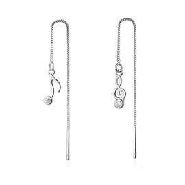 iszie jewellery sterling silver cute flower drop earrings, flower threader earrings,dangle flower earrings, flower pull through earrings