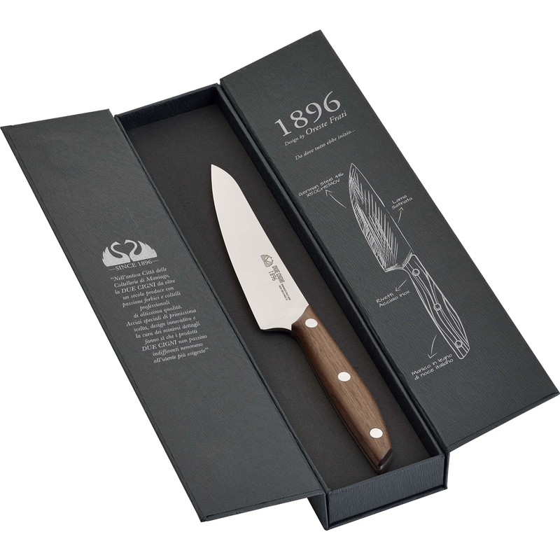DUE CIGNI Chef-Messer Serie 1896 Gesamtlänge 32 cm Griffbeschalung Walnussholz