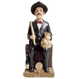 Love's Gift Inc Saint Simon Statue 10 Inch Patron of Smoker Saint Simon Holy Figurine Hermano Simon, San Simon, Saint Simon, Maximón, A Drinking, Smoking, Womanizing Folkloric Saint of Guatemala