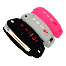 Zorratin Silicone Key Fob Cover Protectors for 4 Buttons Flip Key Hyundai Santa fe Sonata Tucson TQ8-RKE-4F16