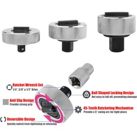 PALM RATCHET SET 1/4” 3/8” 1/2” DRIVE RATCHET SET REVERSIBLE THUMBWHEEL GY6 STORE