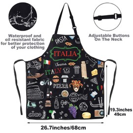 MYSOMY Italian Kitchen Apron Italy Cooking Apron Italian Chef Apron Italian Themed Aprons Italian Chef Gifts (Italia bl UK2)