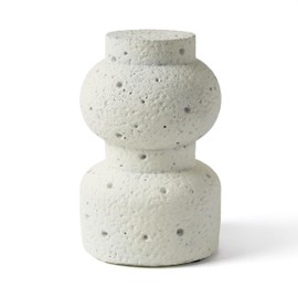 AELS 5.5lbs Textured Decorative Door Stopper, Heavy Duty and No Drill Required, Portable Design for Indoor Outdoor Use, Ideal for Patio Yard Garden, Stylish Mid Century Modern Home Decor, Creamy White