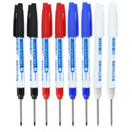 BMYUK 8 PCS Long Head Deep Hole Marker Pens 30mm Fine Tip Reach Marking Tool for Woodworking for Carpenters Builders Manufacture 4 Colors