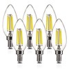 FLSNT 60W Equivalent LED Candelabra Bulbs, Dimmable LED Chandelier Bulbs,
