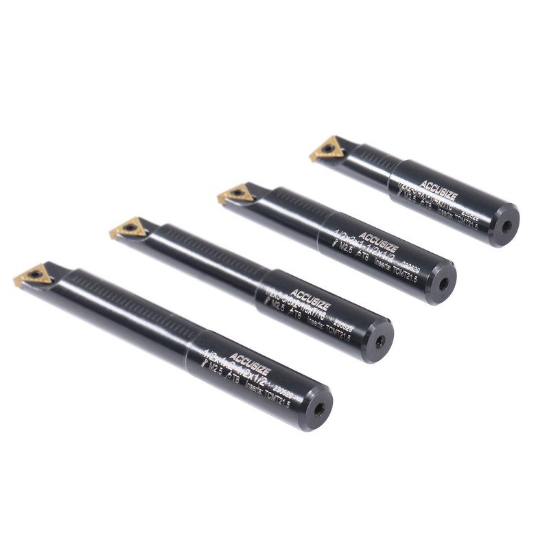 Accusize Industrial Tools 4 Pc 1/2'' Round Shank Indexable Boring