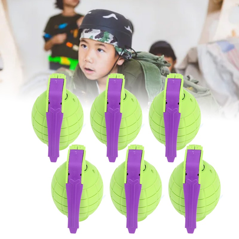 6pcs Kids Toy Hand Grenades Pretend Role Play Plastic Grenades