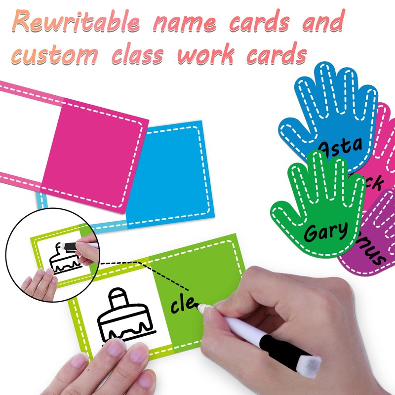 ABCxGOOD Helping Hands Pocket Chart,Classroom Jobs and Management Pocket Chart,