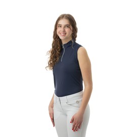 Equinavia Selma Womens Equestrian Sleeveless Sun Shirt | Riding Tank Top with UPF 50 UV Protection and Breathable Mesh - Navy - S