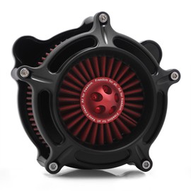 For harley davidson Sportster Air Cleaner filter street road glide M8 softail dyna 103 107 air intake Road King touring (OPS Black - Red -Red spike, Model C : Softail 16-17,Touring 08-16)
