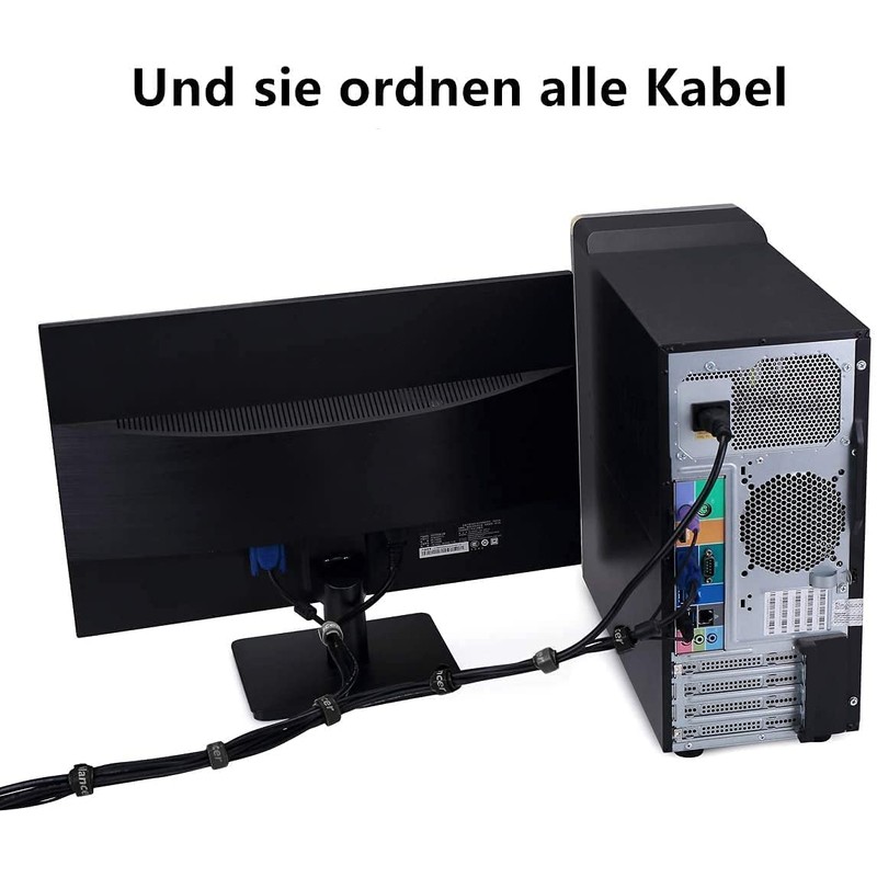 Trilancer Cable Tie with Velcro, 20cm 50 Pieces Reusable Velcro