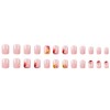 Fall Press on Nails Short Square Fake Nails Light Pink