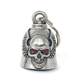 Bravo Bells Skull Upwing Diamond Bell - Biker Bell Accessory or Key Chain for Good Luck on The Road
