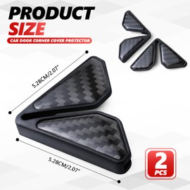Wogomz 2PCS Car Door Corner Guards, Carbon Fiber Auto Front Door Edge Guards for Door Corner, Anti-Collision Car Door Corner Protector Sticker, Universal Car Accessories Decoration (Black)