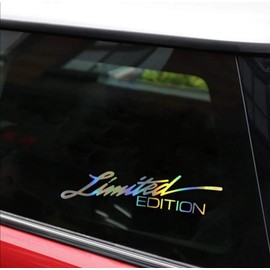 Autotuning Sticker "Limited Edition" Elegant Sticker for Motorcycles and Cars - Weatherproof Vinyl Sticker 16 x 4 cm (Rainbow)