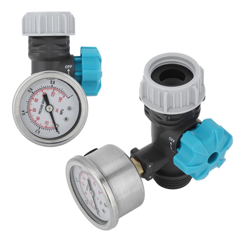 G3/4in Adjustable Water Pressure Regulator Valve with Pressure Gauge Greenhouse