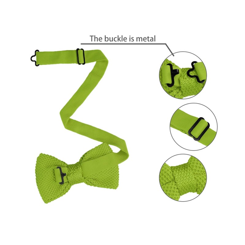 Allegra K Knit Bowtie, Bowtie Ribbon, Wedding, Graduation, Adjustable, Men's,