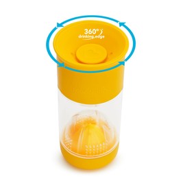 Munchkin Miracle 360 Fruit Infuser Sippy Cup, 14 oz/414 ml, Yellow