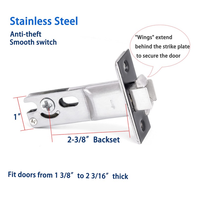 Dontay 2 Pack Pocket Door Privacy Lock, Flush Handles, 2-3/8"