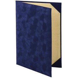 Mino Shokai 8282-08 Certificate File, Flocked (Sueded Style), Navy Blue, A4, For Two Sheets