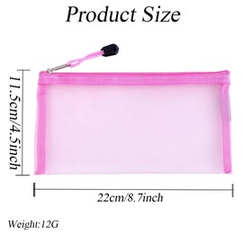 Erioctry 2PCS Mesh Mesh Makeup Bags with Zipper Portable Reusable Cosmetic Bag Multipurpose Nylon Zip Pouch Pencil Case Storage Pockets for Travel Office Daily Accessories