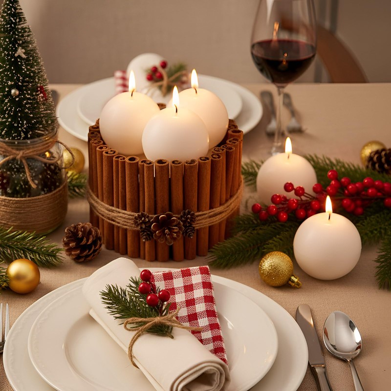 Zhengmy 8 Pcs Mini Ball Round Candle 2'' Christmas Wax