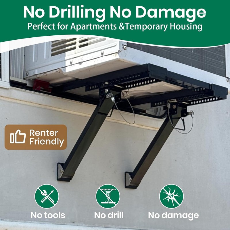 Marudina Upgraded No-Drill Window AC Bracket, Adjustable Window Air Conditioner
