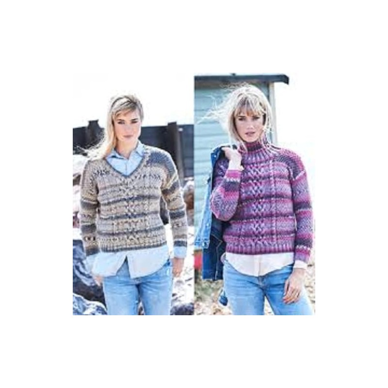 Stylecraft 9568 Adult Aran Sweater Knitting Pattern